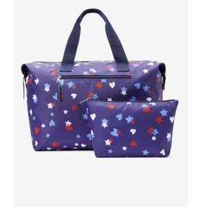 Purple Star and Heart Print Bag Set